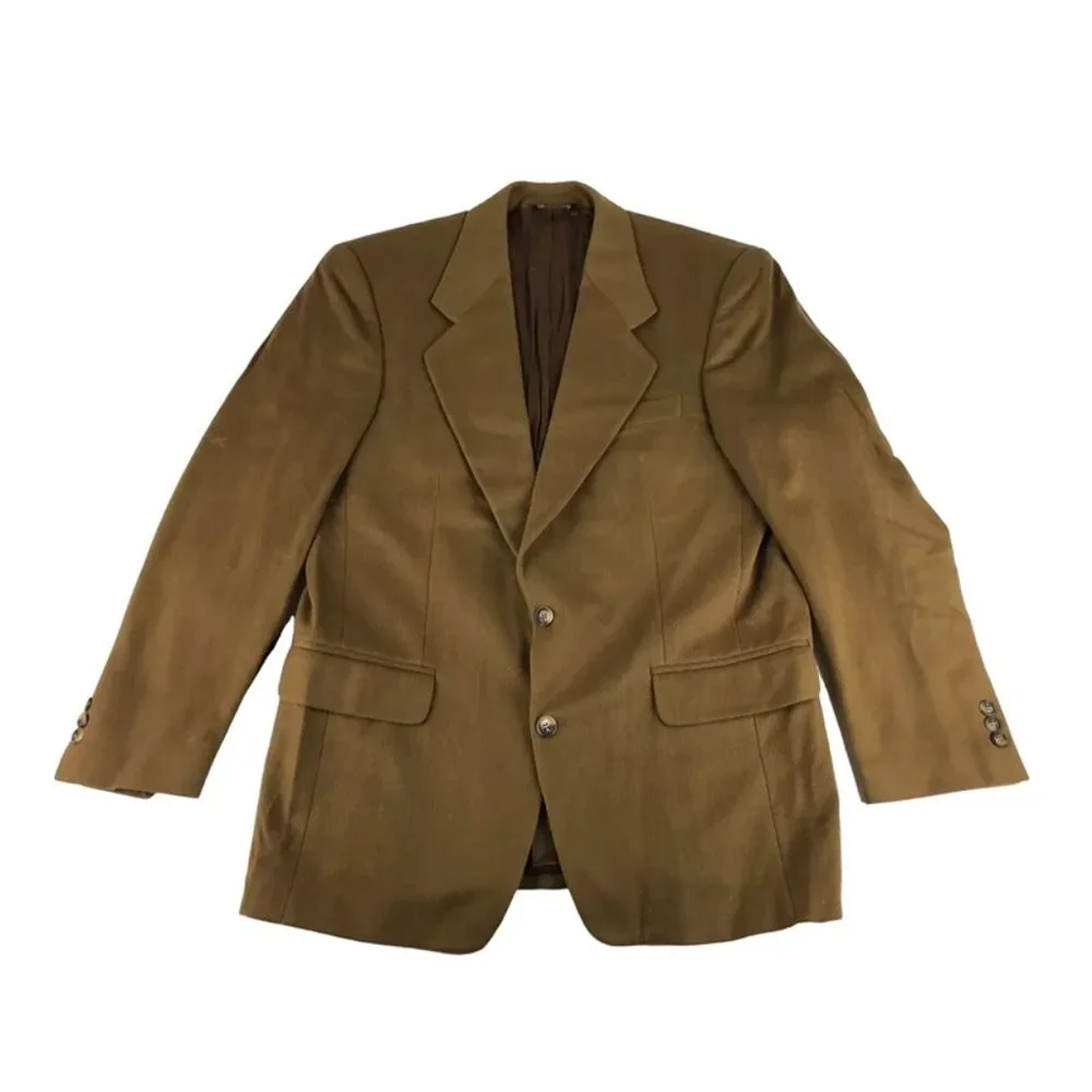 Vito Rufolo Mens Brown Pockets Long Sleeve Notch Collared Blazer‎ Jacket Size L